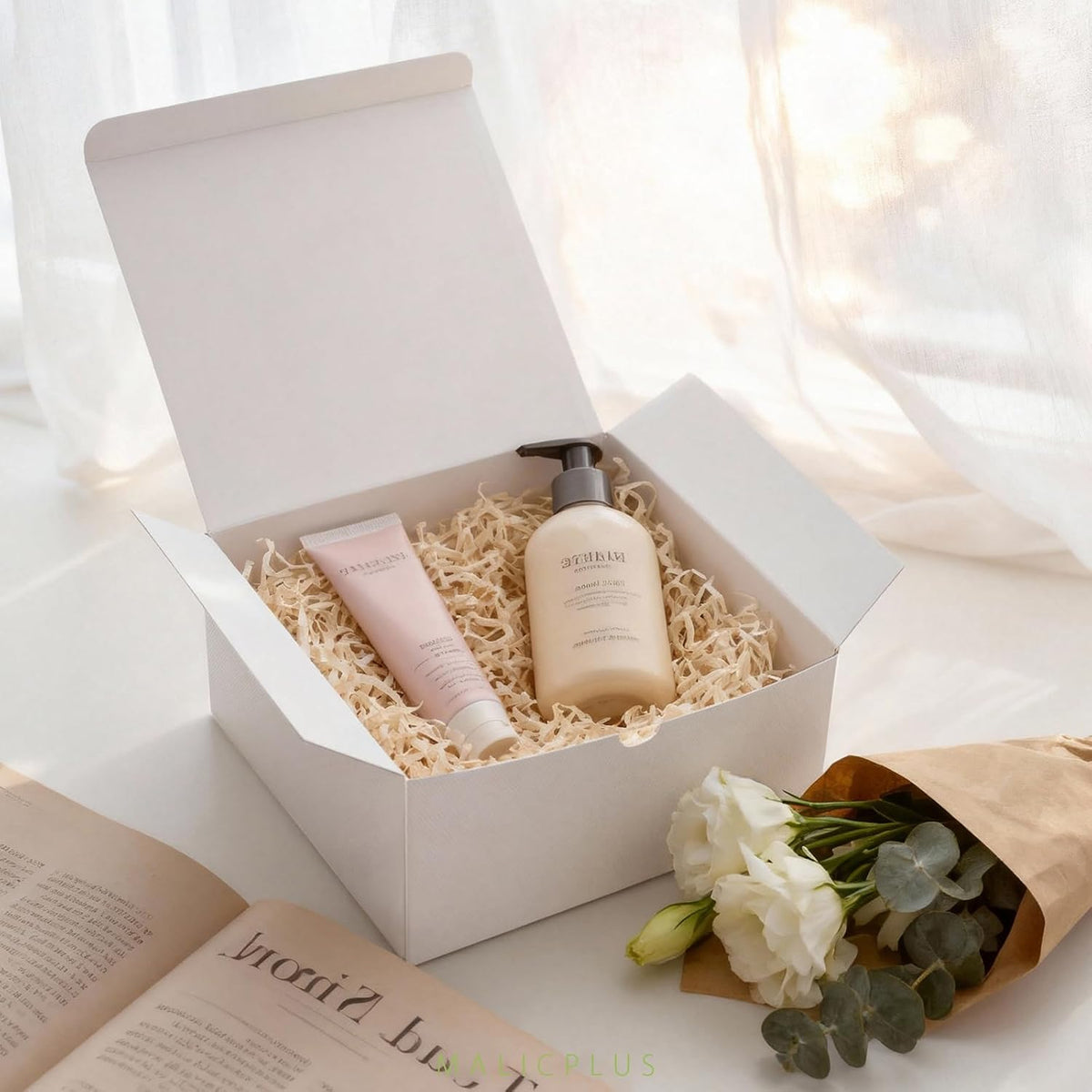 White Gift Boxes with Lids for Presents,8x8x4 Inches,10 Pack