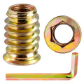 M10 x 20mm Threaded Inserts for Wood, Nut Inserts, Hex Drive, 20 PCS