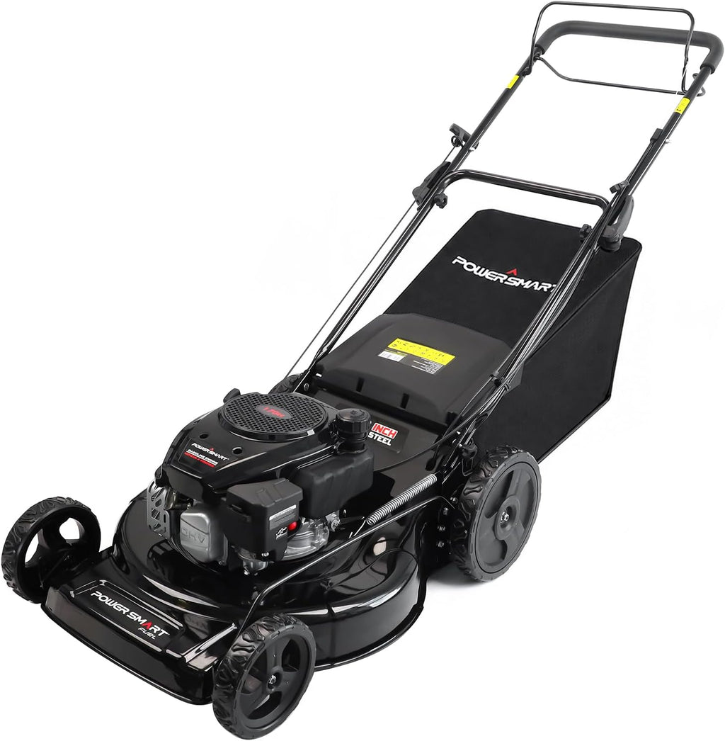 22-Inch Self Propelled Gas Lawn Mower, 170cc 4-Cycle OHV Engine, 3-in-1 Mulch/Bag/Rear Discharge, 6 Cutting Heights