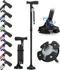 Walking Cane for Men & Women – Foldable, Adjustable, Self-Standing Cane with 360° Pivot Base, Comfortable Grip, Heavy