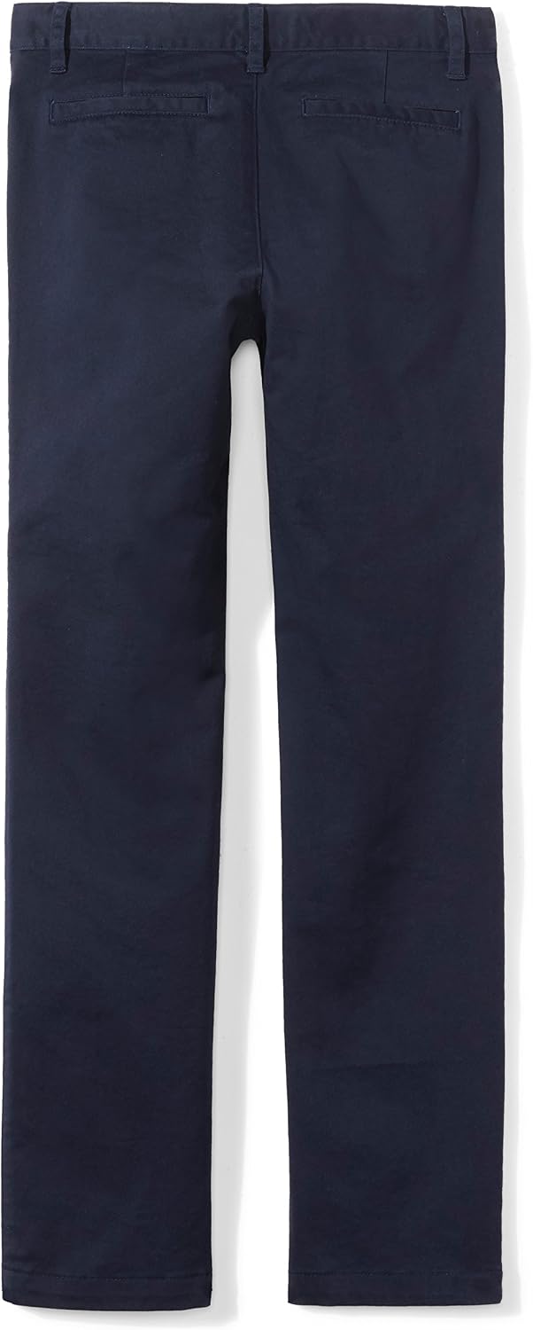 Girls and Toddlers' Flat Front Uniform Chino Pant with Adjustable Waist
