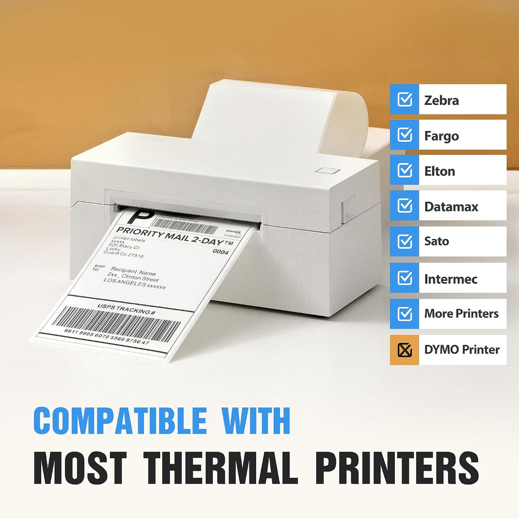 Fanfold 4" x 6" Direct Thermal Labels 4000 Thermal Printer Paper 8 Stacks Shipping Labels