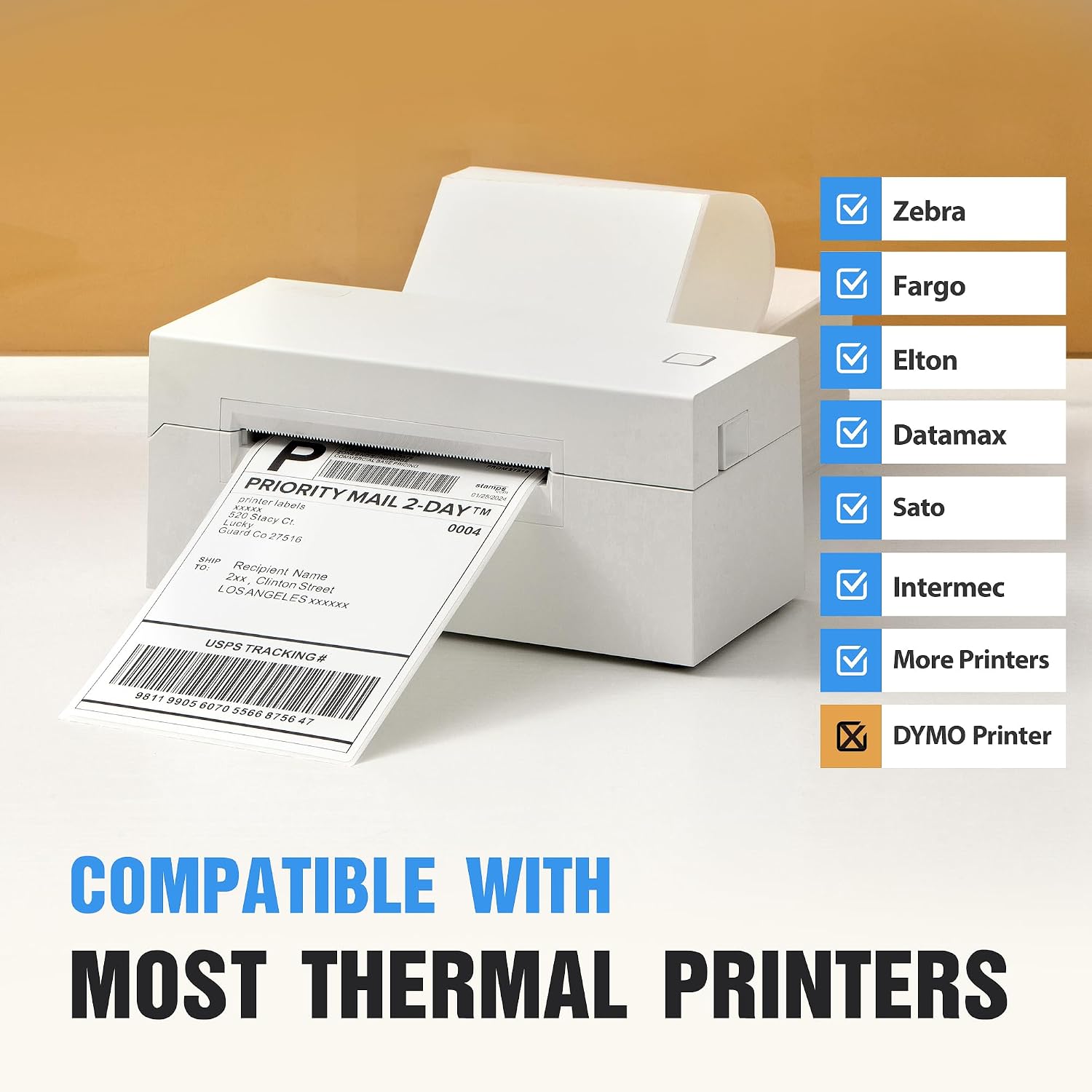 Fanfold 4" x 6" Direct Thermal Labels 4000 Thermal Printer Paper 8 Stacks Shipping Labels
