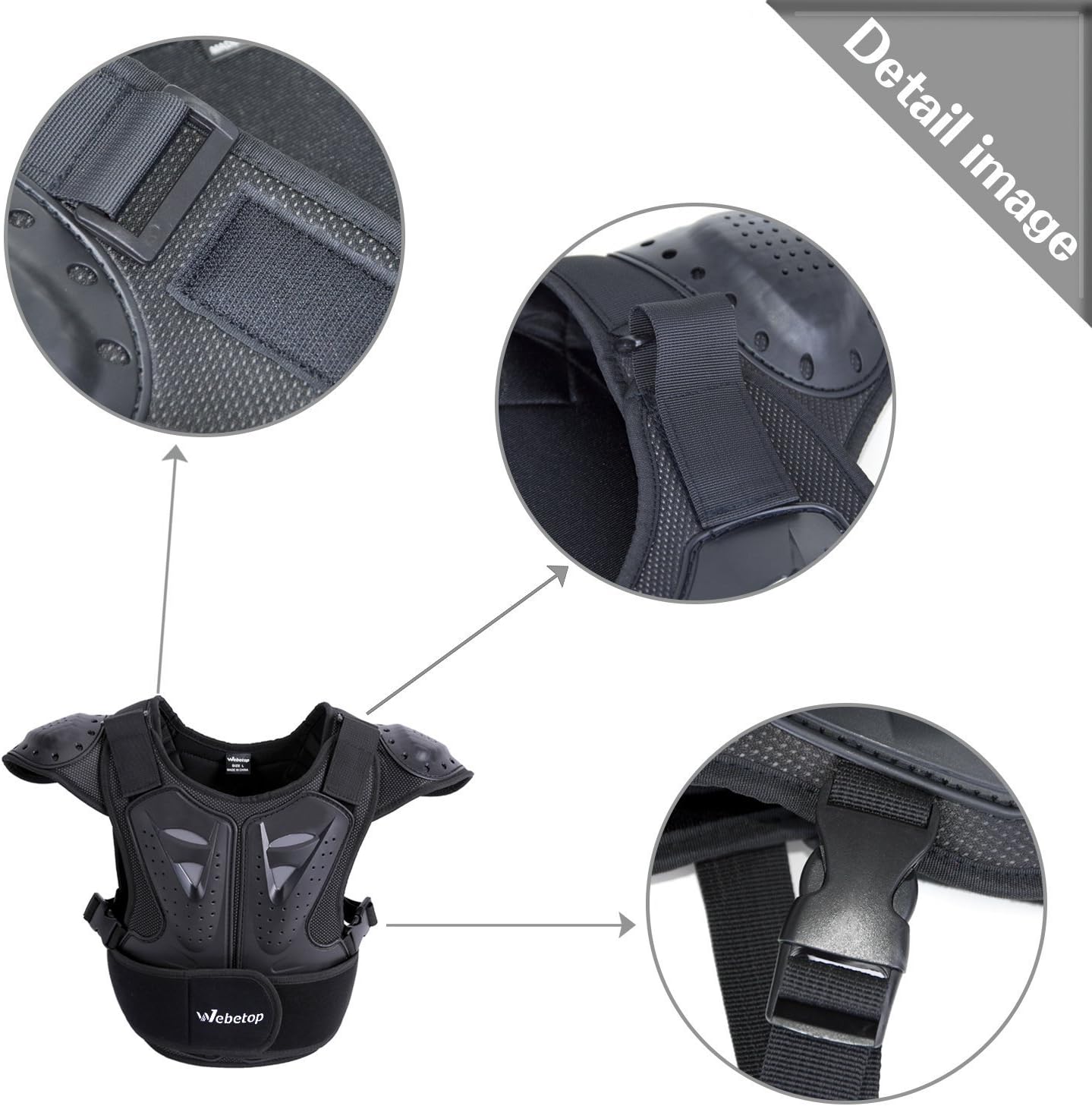 Kids Dirt Bike Chest Protector Motocross Adjustable Youth Chest Protector Shock-Resistant Dirt Bike Gear for ATV