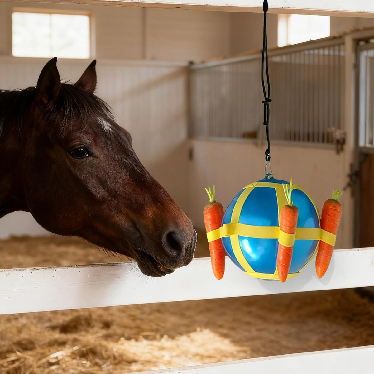 Slow Feed Horse Treat Ball | Enrichment Toy for Play and Stall Entertainment | Jolly Ball for Horses with Carrot