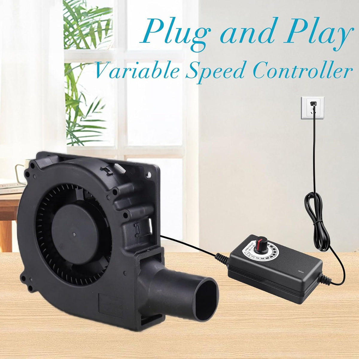 Wathai 120mm x 32mm Small Blower Fan 12V with AC 110V 120V Variable Speed