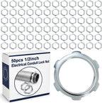 Yaocom 50 Pcs Electrical Conduit Lock Nut Rigid Lock Nut, 1/2 Inch