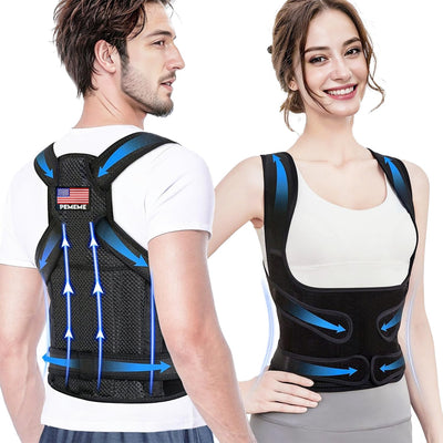 Posture Corrector for Women and Men - Adjustable Back Brace for Pain Relief - Enhances Posture and Provides Lumbar