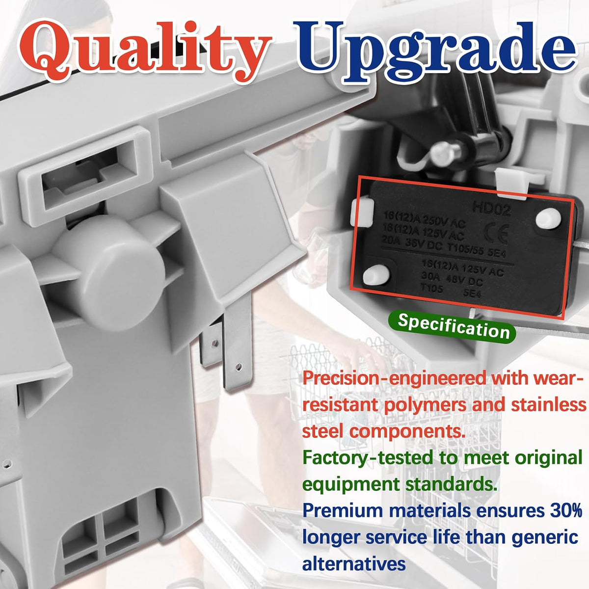 W10275768 WPW10275768 Dishwasher Door Latch Handle Fit for May-tag Models