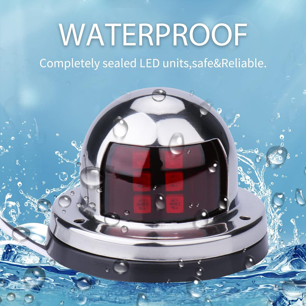 Boat Navigation Lights, Stainless Steel Led Bow Light for Pontoon and Small Boat (One Pair,Silver)