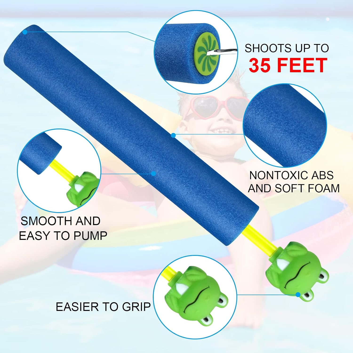 Water Squirters for Kids, 6-Pack Water Guns for Toddlers Age 2-4, Durable Water Blasters
