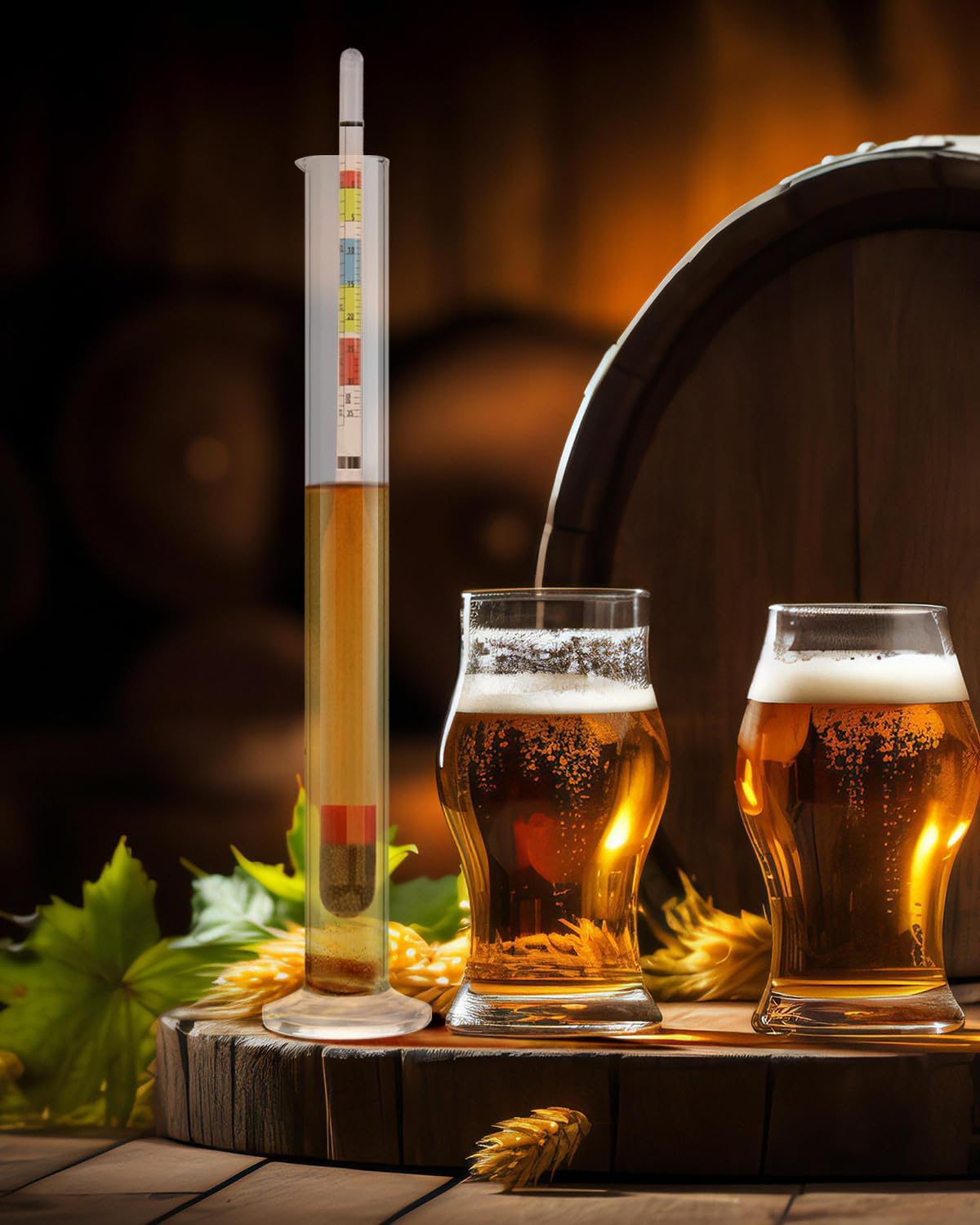 Triple Scale Hydrometer, Alcohol Hydrometer for Wine, Mead, Kombucha & Beer, Mead Making Kit, (ABV Tester, Brix