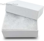 TheDisplayGuys 25 Cardboard Jewelry Gift Boxes with Inserts - White Swirl
