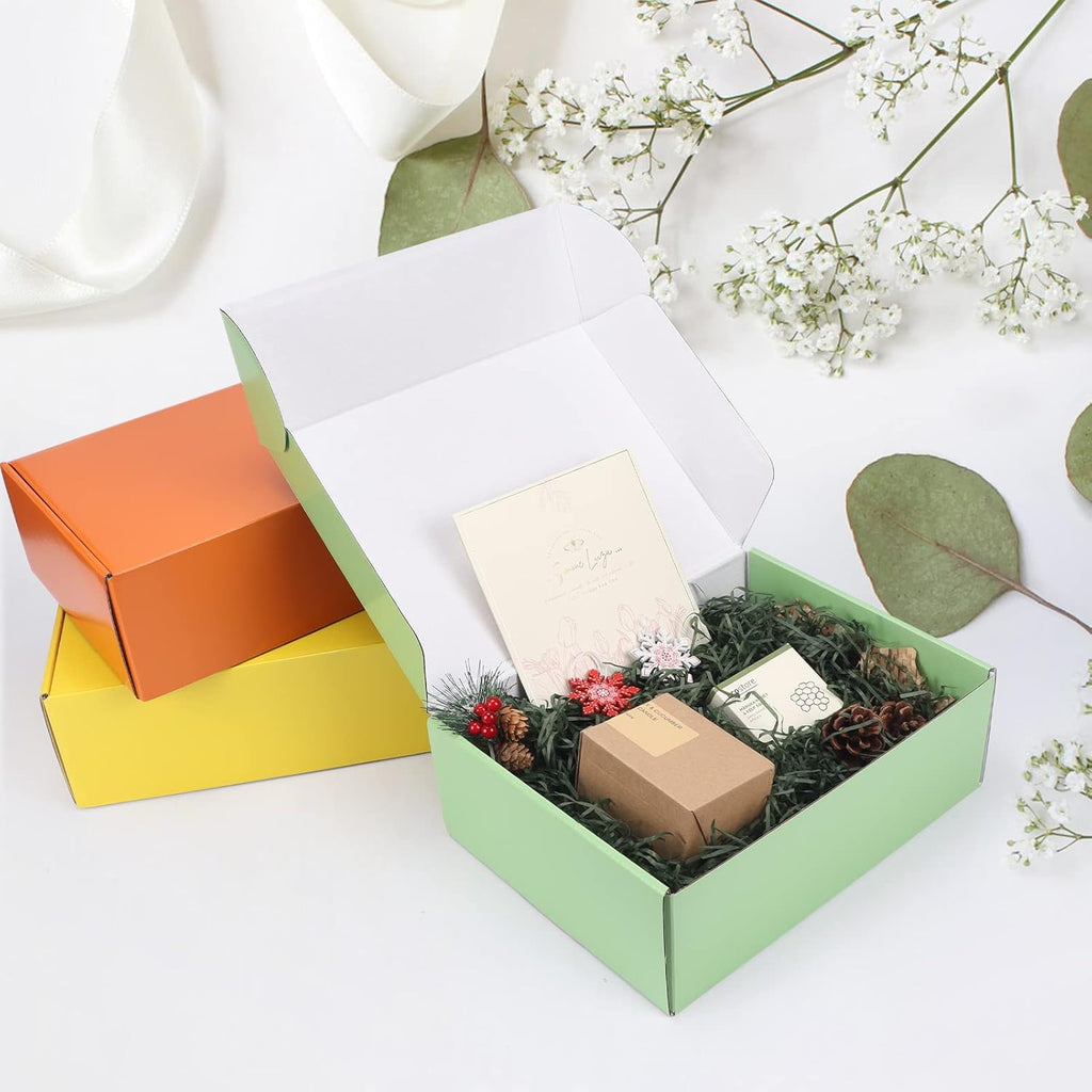 18 Pack 12x9x4 in Cardboard Shipping Boxes, 6 Colors Gift Box
