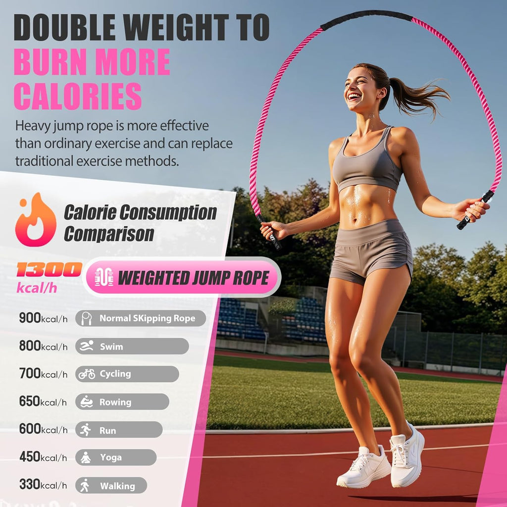 Jump Rope, Weighted Jump Rope for Women, Heavy Jump Ropes for Fitness, Home Gym Exercise Equipment, Adult Skipping