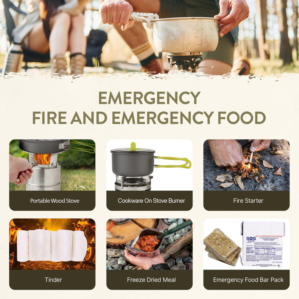 72 Hour Survival Kit, 45L Bug Out Bag with Emergency Food, Water Filter, First Aid Kit, Shelter and Survival Tools