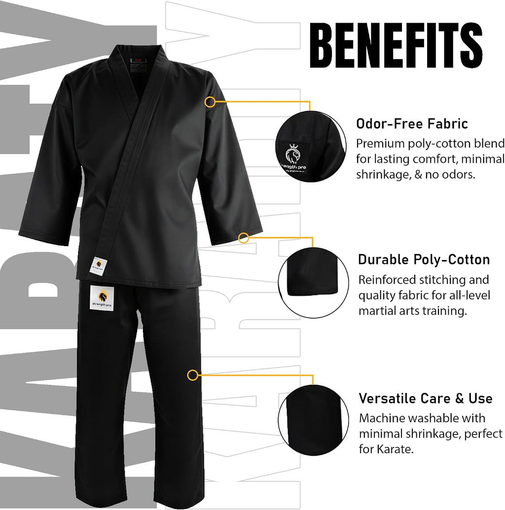 Karate Uniform for Kids and Adult, Lightweight Karate Gi Student Uniform for Martial Arts Training - White