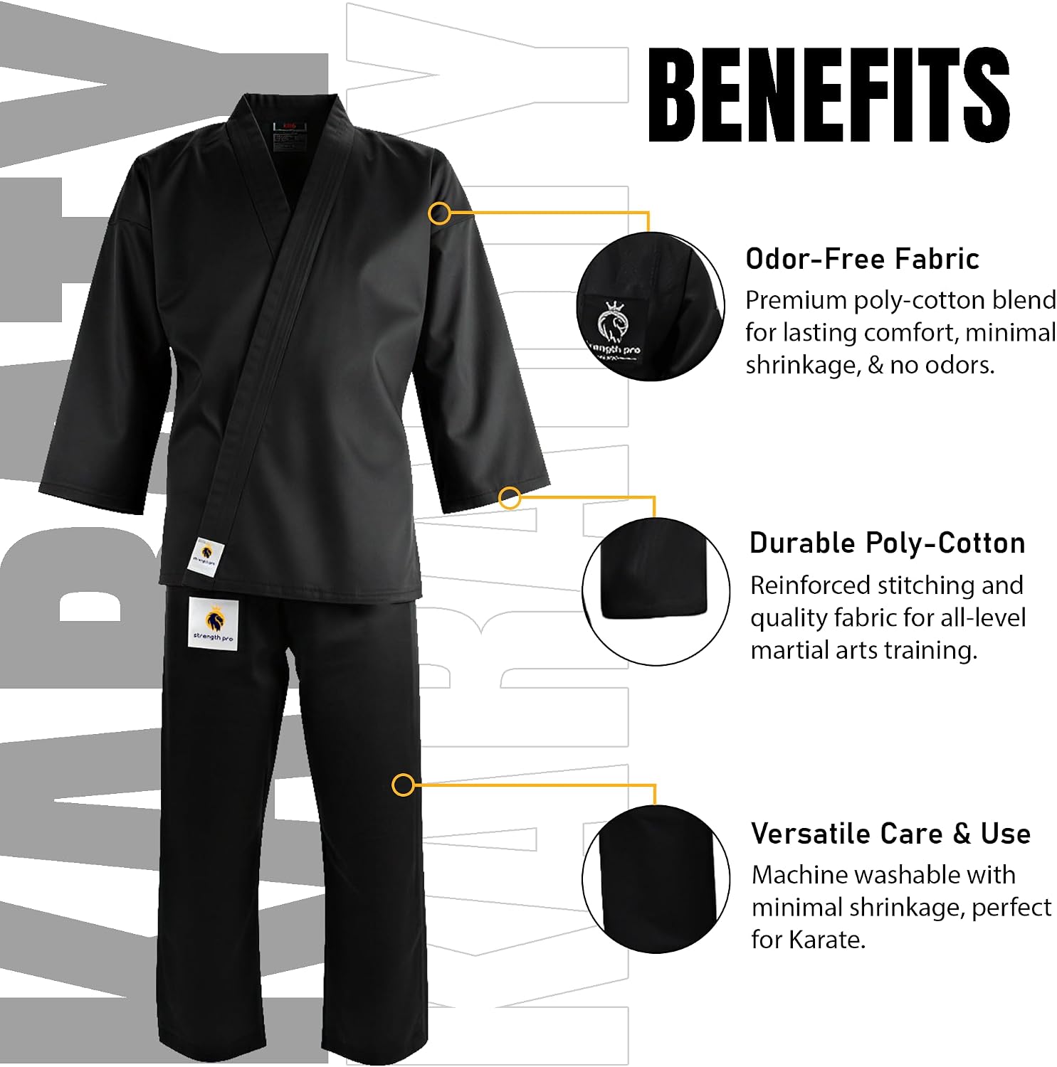 Karate Uniform for Kids and Adult, Lightweight Karate Gi Student Uniform for Martial Arts Training - White