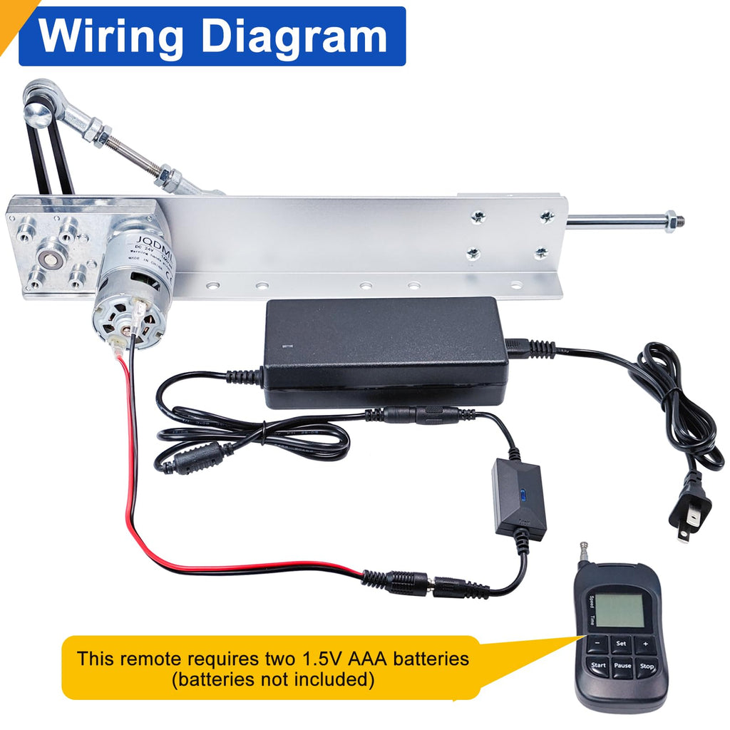 JQDML Reciprocating Linear Actuator, with Speed & Timer Remote Controller