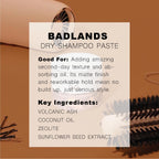 Badlands Dry Shampoo Paste, Dry Shampoo + Styling Paste, 2.2 oz (2 Pk)