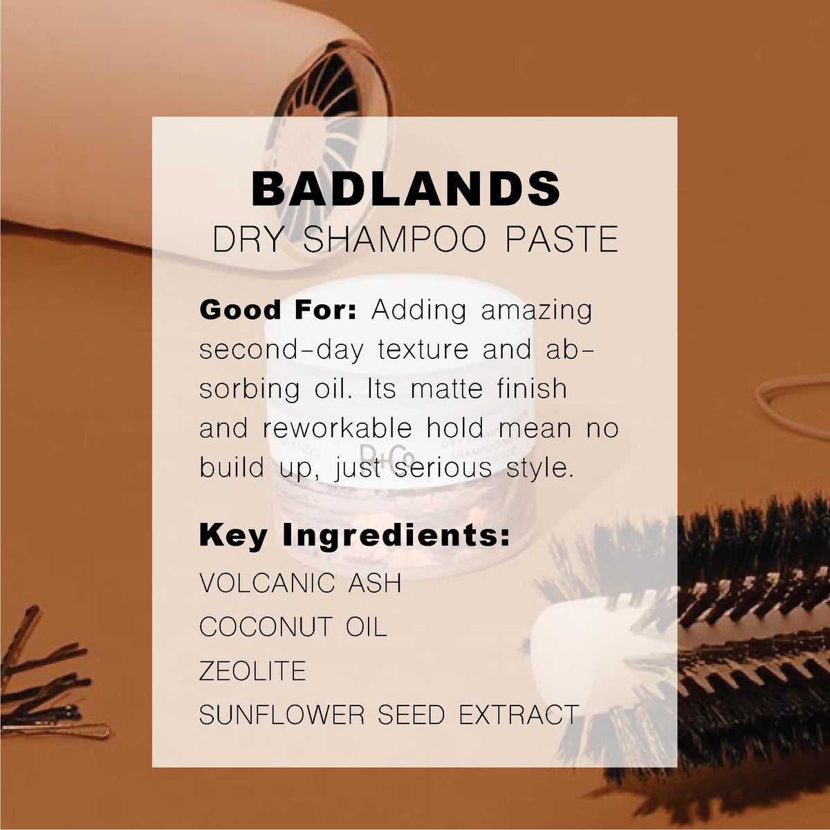Badlands Dry Shampoo Paste, Dry Shampoo + Styling Paste, 2.2 oz (2 Pk)