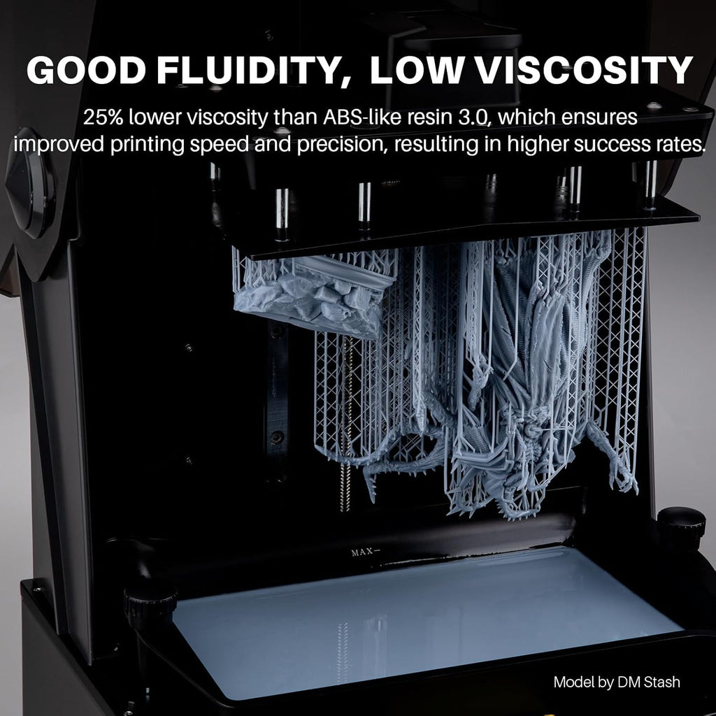 ELEGOO ABS-Like 3.0+ 3D Printer Resin Translucent 1000g | Upgraded 3D Printer Photopolymer Resin, Higher