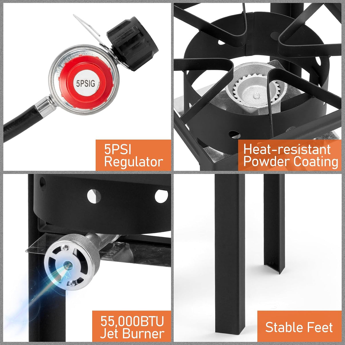 30QT Turkey Fryer & 10QT Fish Fryer Kit w/ 55,000BTU Propane Stove, Aluminum Outdoor Deep Fryer & Seafood Boiler