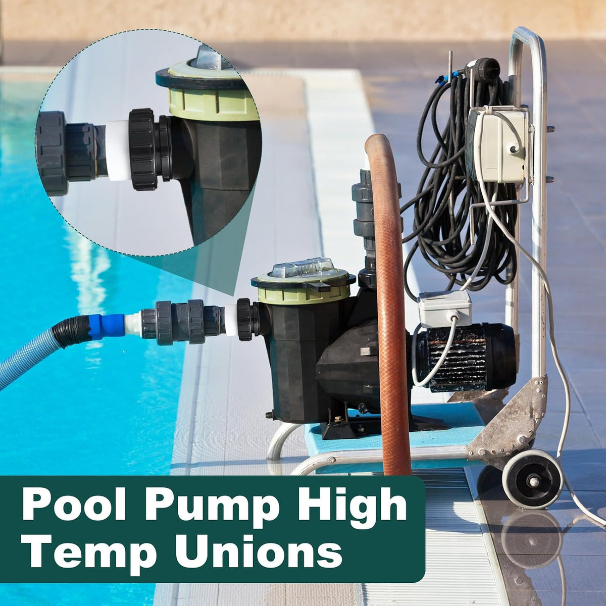 Briwooody 4 Pcs Hi Temp Unions,2" MIP x 2" PVC Pool Pump Union