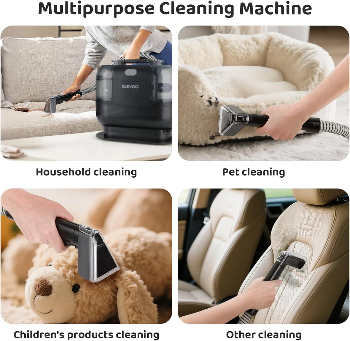 500W Powerful Carpet Cleaner Machine - 12Kpa Strong Suction, Portable Upholstery Cleaner For Pet Accident, Rugs