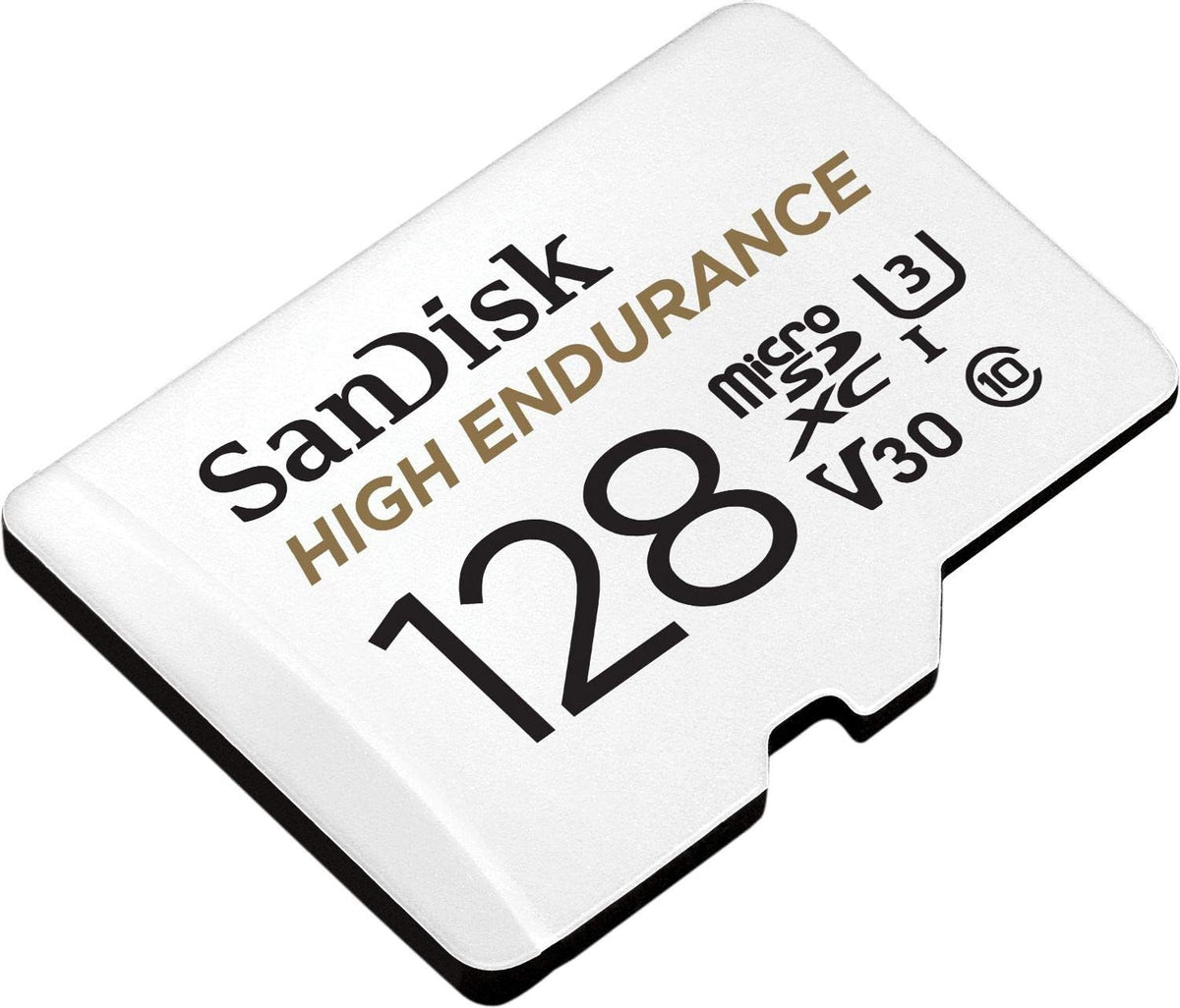 128GB High Endurance Video microSDXC Card with Adapter for dash cam and home monitoring systems - C10, U3, V30, 4K