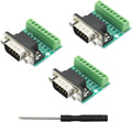 3-Pack DB9 Male Screw Terminal Adapter, D-SUB 9pin Breakout Plate Connector