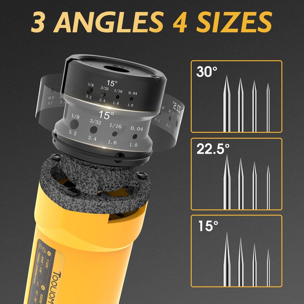 TOOLIOM 110V Tungsten Electrode Sharpener, 4 Sizes and 3 Angles