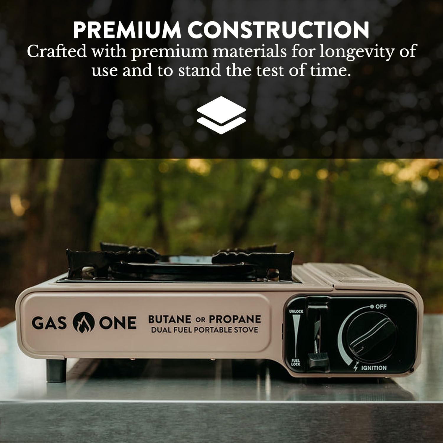 GS-3400P Propane or Butane Stove Dual Fuel Stove Portable Camping Stove - Patented - with Carrying Case Great for