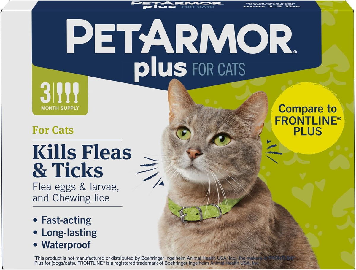 Plus Flea & Tick Topical Cats 1.5 lbs+, 3-Month
