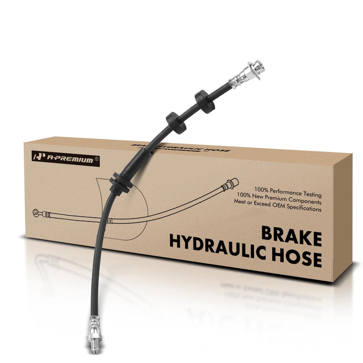 A-Premium Front Brake Hydraulic Hose Compatible with Jeep
