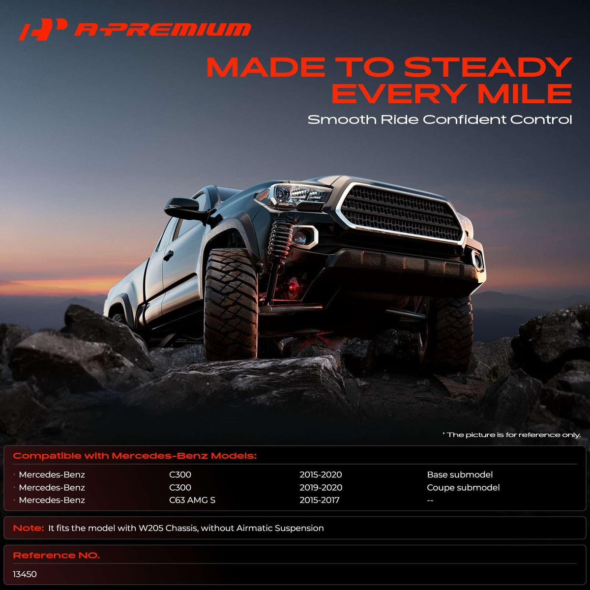 A-Premium Front Struts with Coil Spring Compatible with Mercedes-Benz