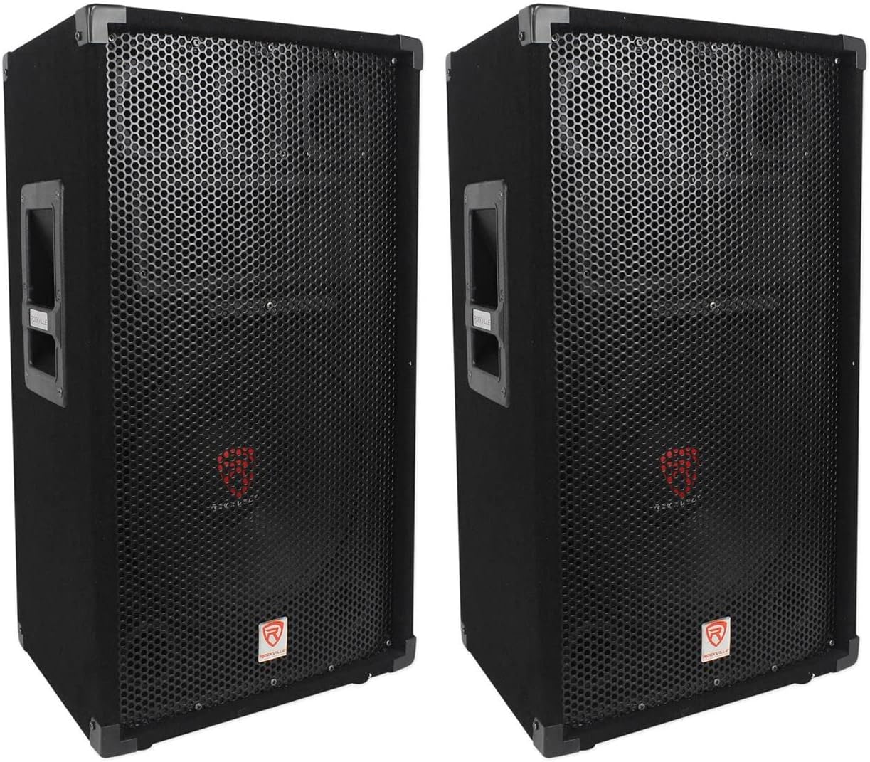 RSG12 12" 3-Way 8-Ohm Passive DJ Pro Audio PA Speaker, 2-Pack | 1000W Peak/500W RMS, SpeakON and 1/4" Inputs, Pole