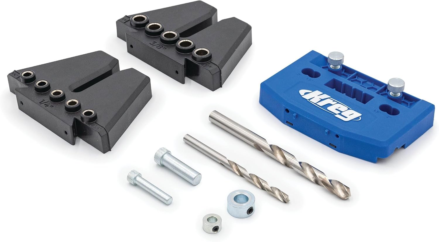 Kreg Dowel Jig Kit - Doweling Guide Kit with Removable Drill Guides - No-Measure Doweling Jig for Benchtop and