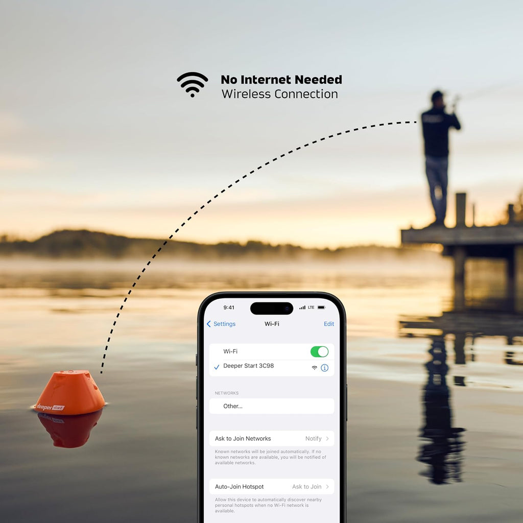 Start Fish Finder - Portable and Depth Finder for Recreational Fishing from Dock, Shore, Bank or Kayak | Castable