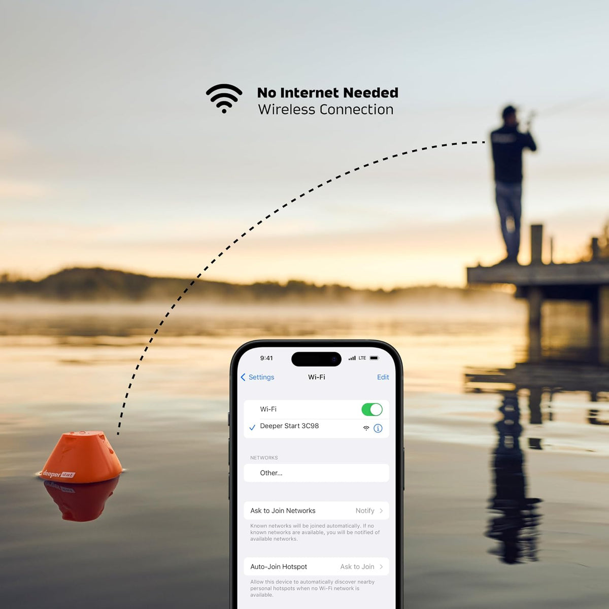 Start Fish Finder - Portable and Depth Finder for Recreational Fishing from Dock, Shore, Bank or Kayak | Castable