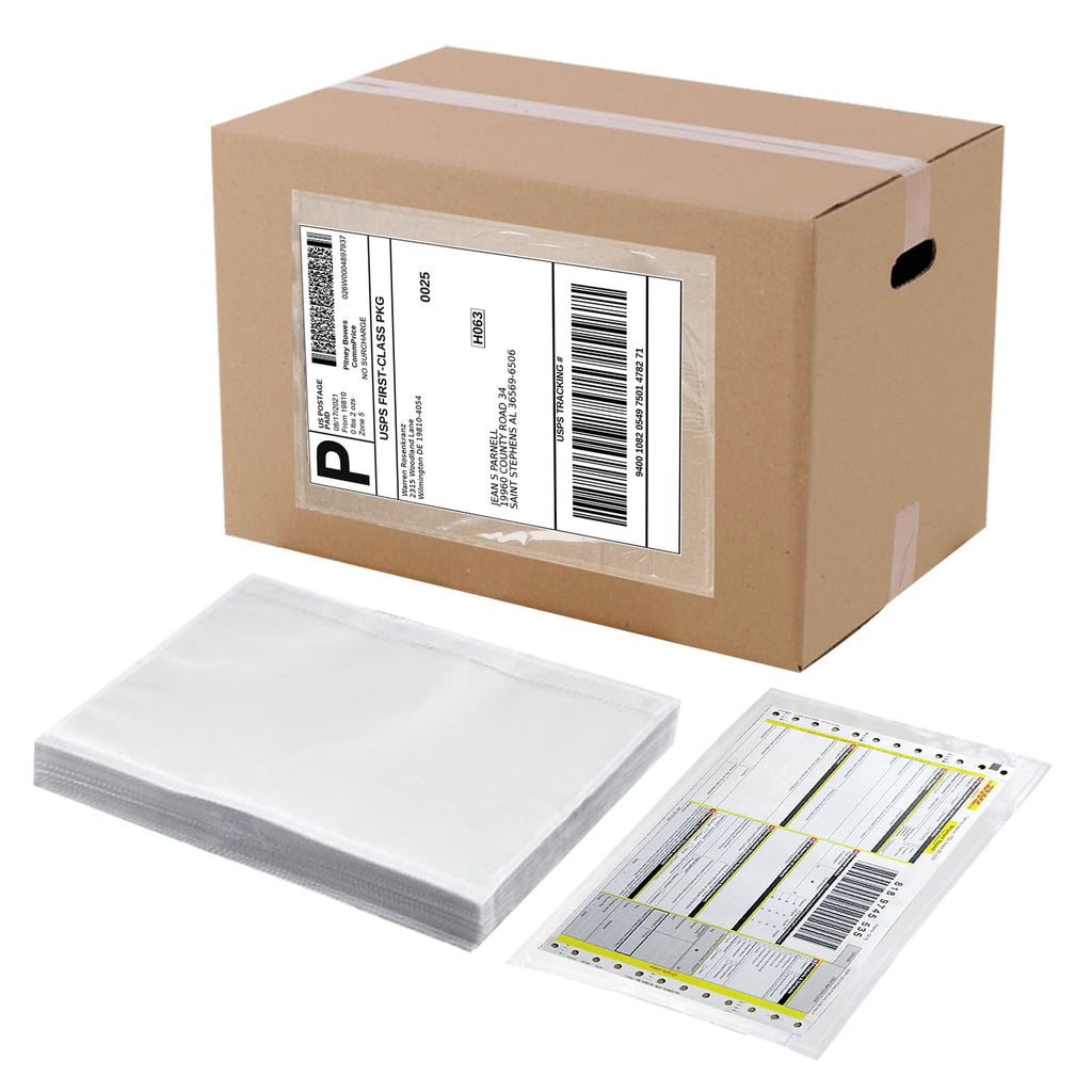 Packing List Envelopes, Clear 7.5" x 5.5" Self Adhesive Shipping Labels Envelope Pouches (500 Pack)
