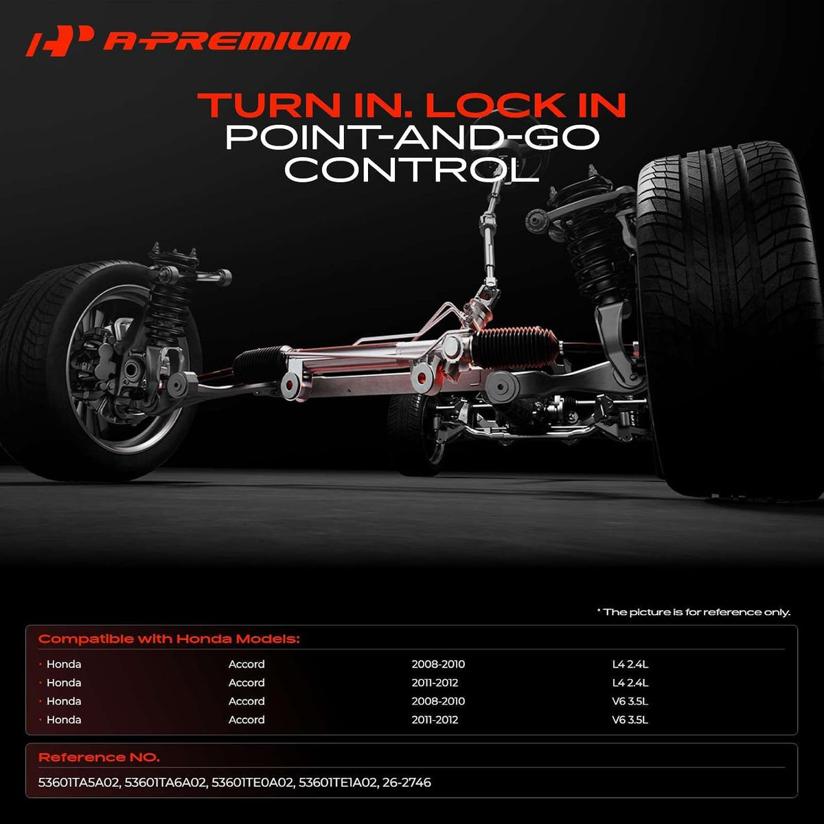 A-Premium Hydraulic Power Steering Rack and Pinion Compatible with Honda