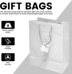 Novel Box White Gift Bags with Handles 10 Pack 4.75x3.25x6.75 Inches
