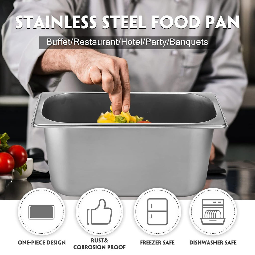10 Pack Stainless Steel Steam Table Pans