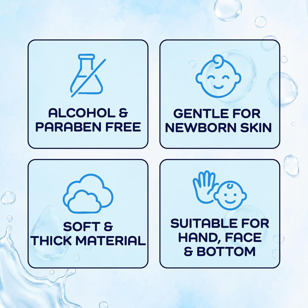 Baby Pure Water Baby Wipes, 24 Pack of 72 Count (1,728 Wipes Total) — 99% Pure Water Formula, Alcohol-Free &