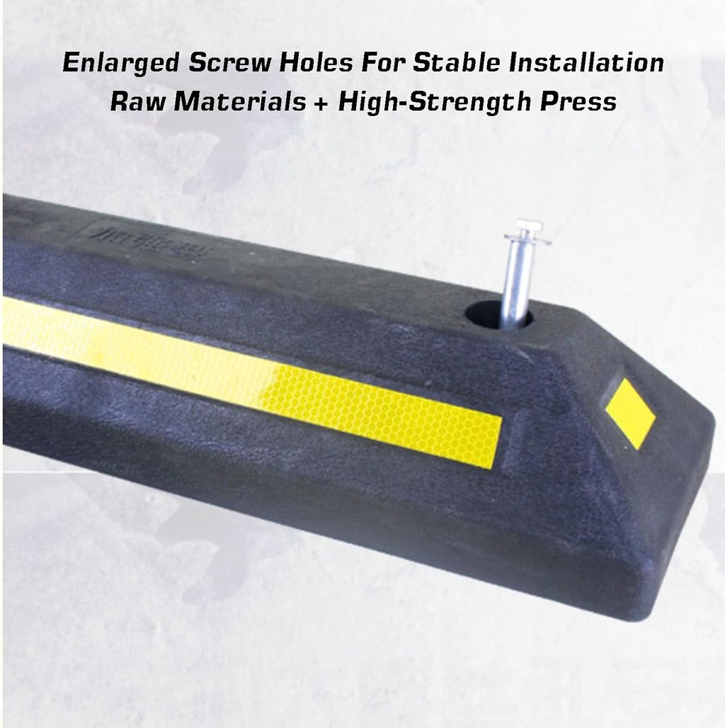 Friendly Parking Wheel Stops with Reflective Stripes,Ideal for Cars, Trucks, RVs, Trailers, and Garages, Best Curb