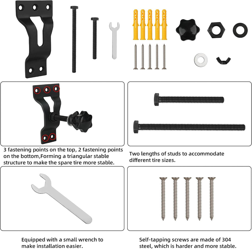 Wall Mount Trailer Spare Tire Mount for Utility Trailer，Enclosed Trailer Accessories for Trailer Spare Tire