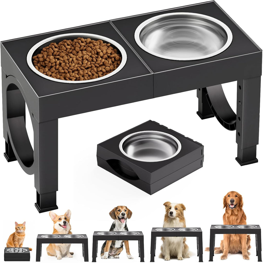 Elevated Dog Bowls Large Breed Raised Dogs Bowl Stand Large/Medium Sized Dog Stainless Steel Food Water Bowl Stands 5