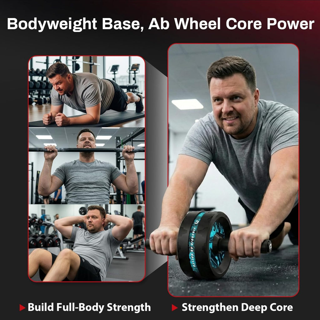 Ab Roller Wheel, Abs & Core Workout Equipment for Home Gym with Knee Pad Accessories, Abdominal Wheel for Full-body