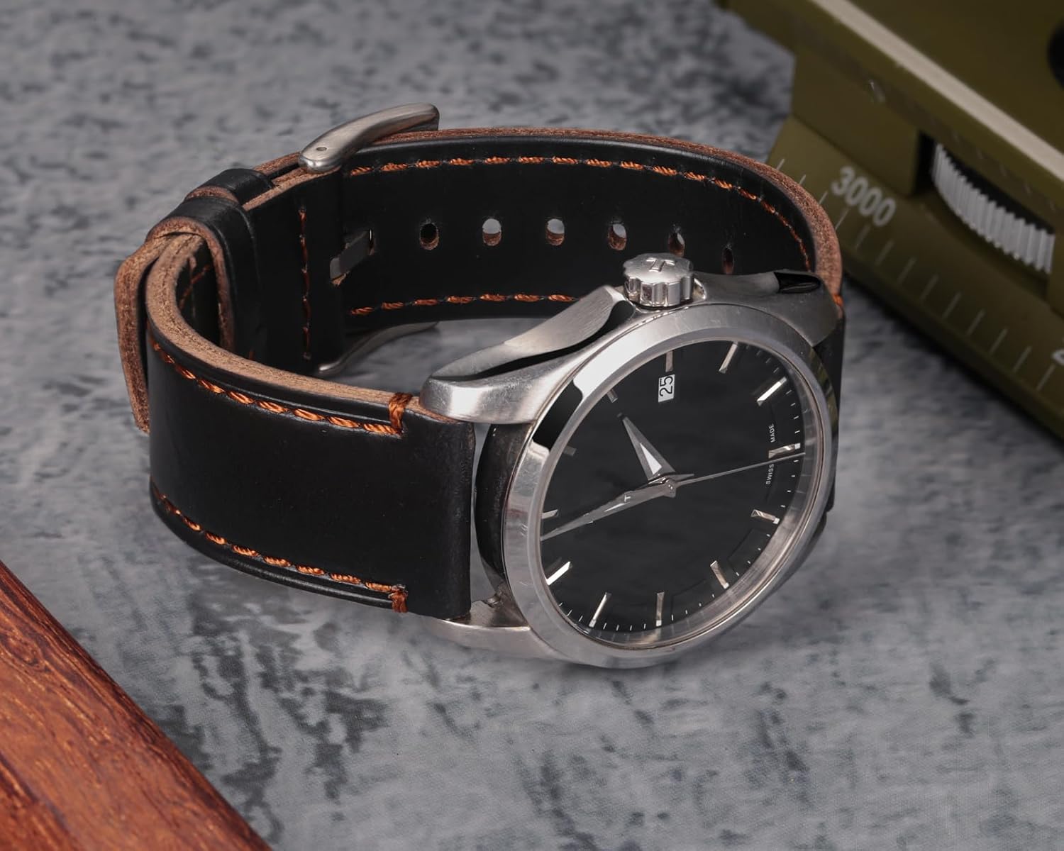Leather Watch Bands for Men, Horween Quick Release Leather Watch Strap Vintage Watch Replacement Wrap of 18mm, 20mm